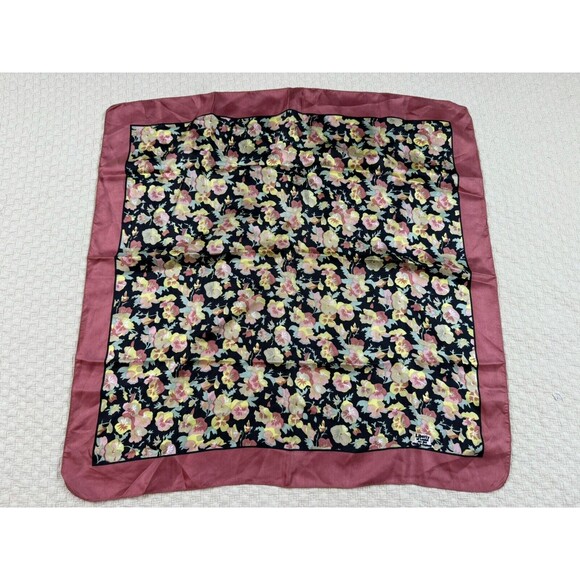 Liberty of London Scarf Floral Square England Pink Flower 22.5”X 22.5” - Picture 1 of 13